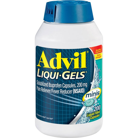 Advil Liqui-Gels minis Pain Reliever and Fever Reducer, Ibuprofen 200mg for Pain Relief