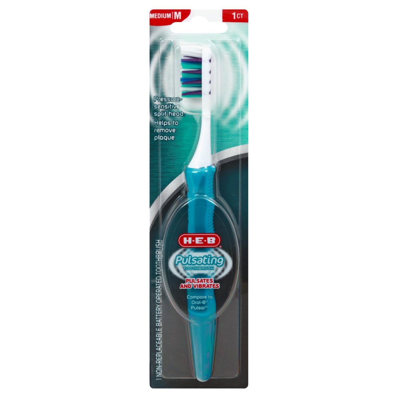 H-E-B Pulsating Medium Toothbrush, Assorted Colors