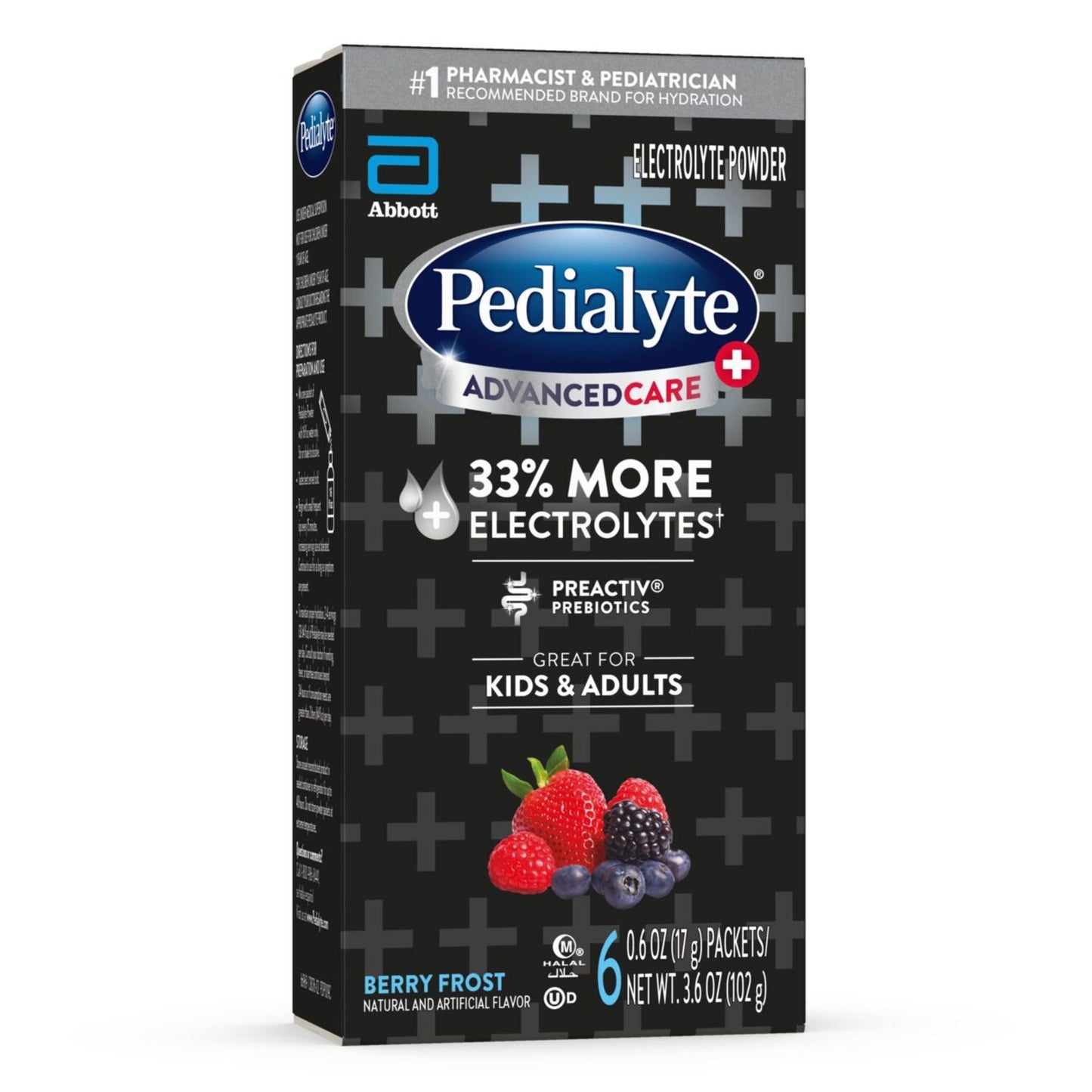 Pedialyte AdvancedCare Plus Electrolyte Powder for Kids & Adults - Berry Frost