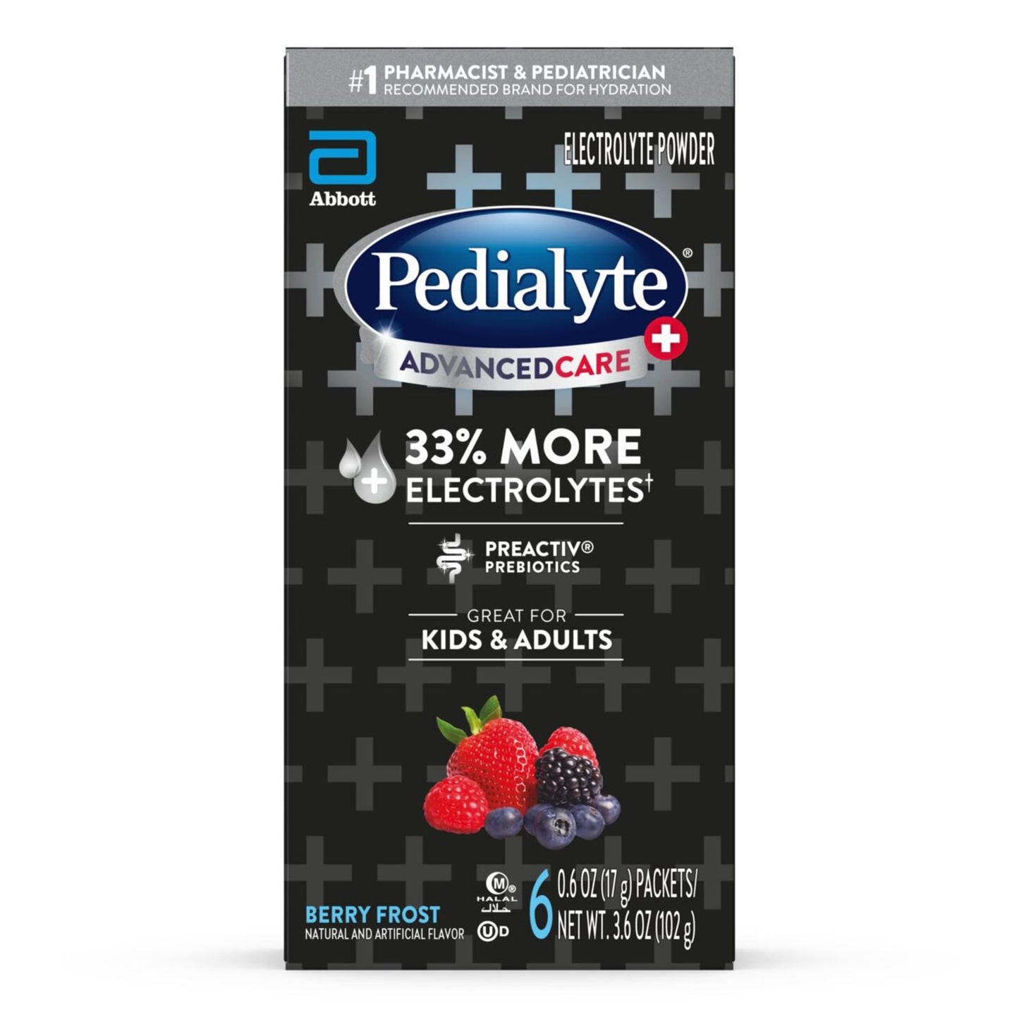 Pedialyte AdvancedCare Plus Electrolyte Powder for Kids & Adults - Berry Frost