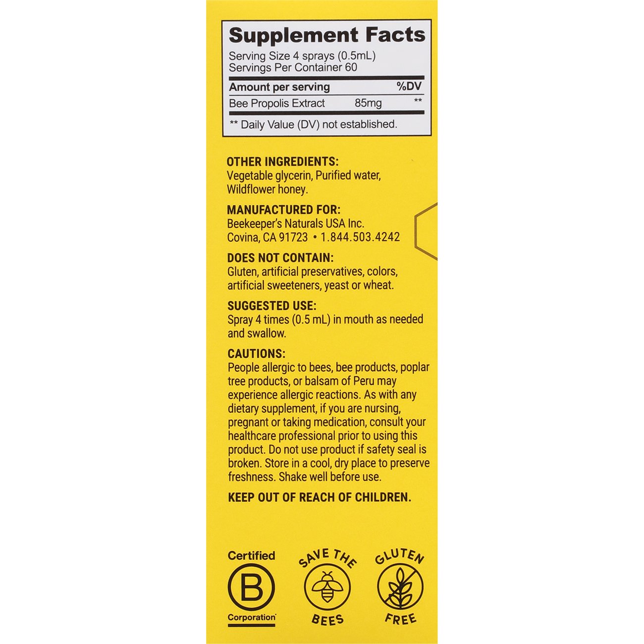 Beekeeper's Naturals Propolis Immune Support Throat Spray