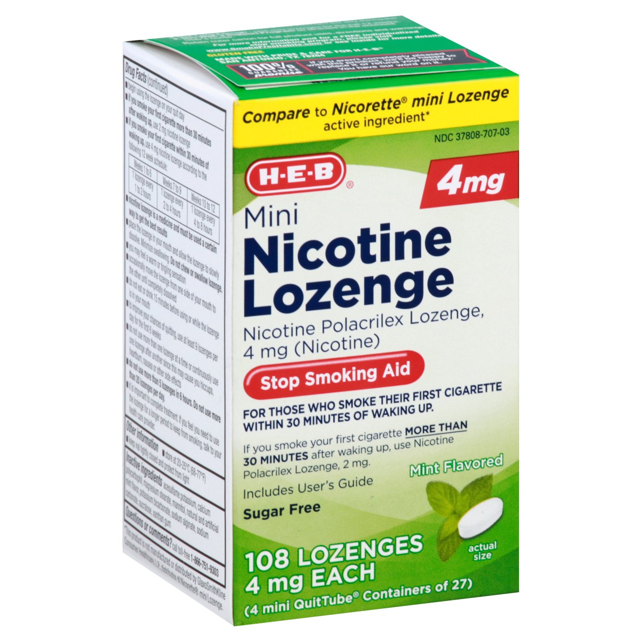 H-E-B Mini 4 mg Nicotine Lozenges - Mint