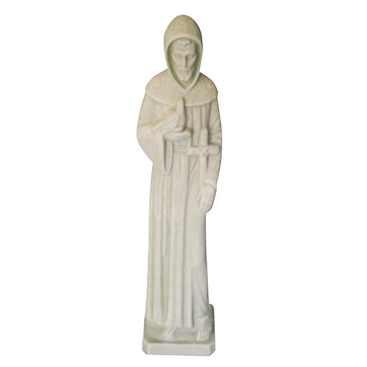 Blue Orange Pottery Saint Francis Statue