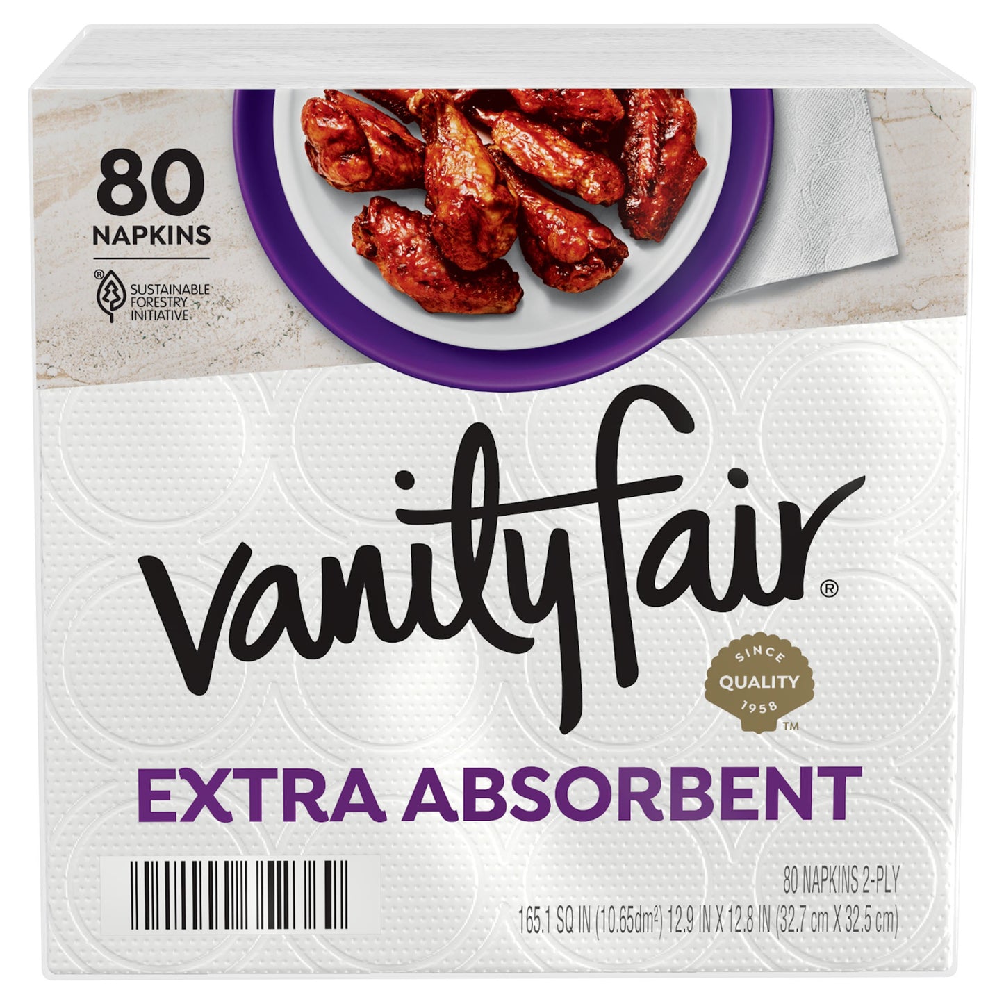 Vanity Fair Extra Absorbent Paper Napkins-White