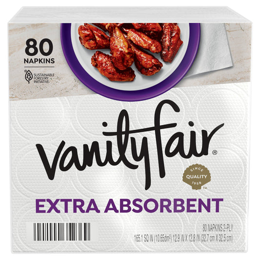 Vanity Fair Extra Absorbent Paper Napkins-White