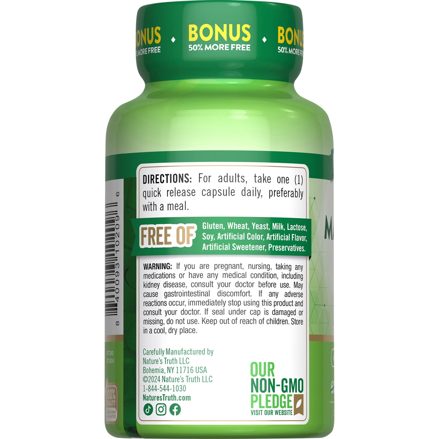 Nature's Truth Magnesium 500 mg Quick Release Capsules