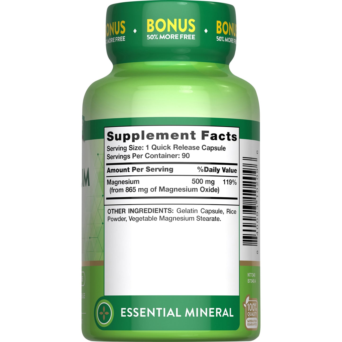 Nature's Truth Magnesium 500 mg Quick Release Capsules