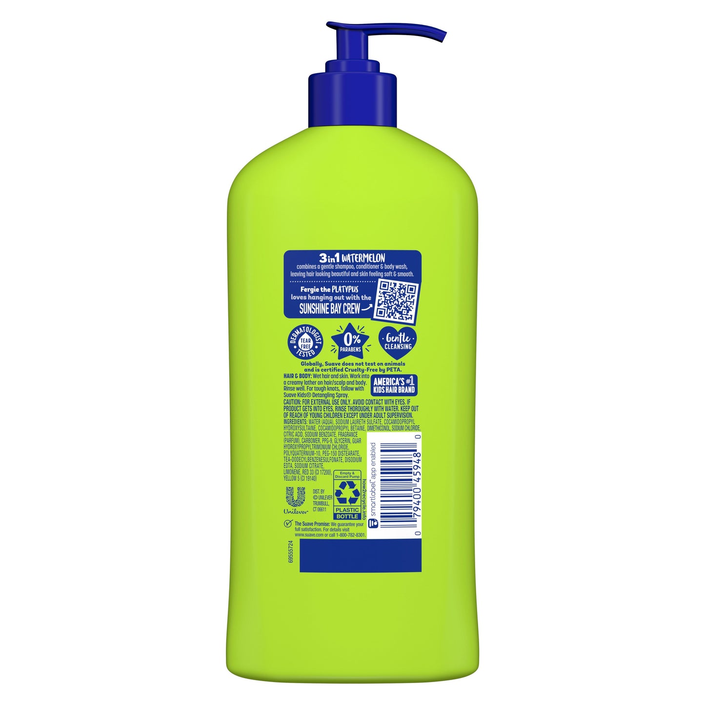Suave Kids 3-in-1 Shampoo + Conditioner + Body Wash - Watermelon Wonder