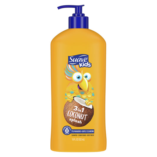 Suave Kids 3-in-1 Shampoo + Conditioner + Body Wash - Coconut Splash
