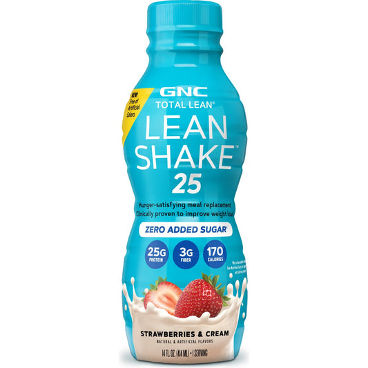 GNC Total Lean 25g Protein Low Carb Nutritional Shakes - Strawberries & Cream, 4 Pk