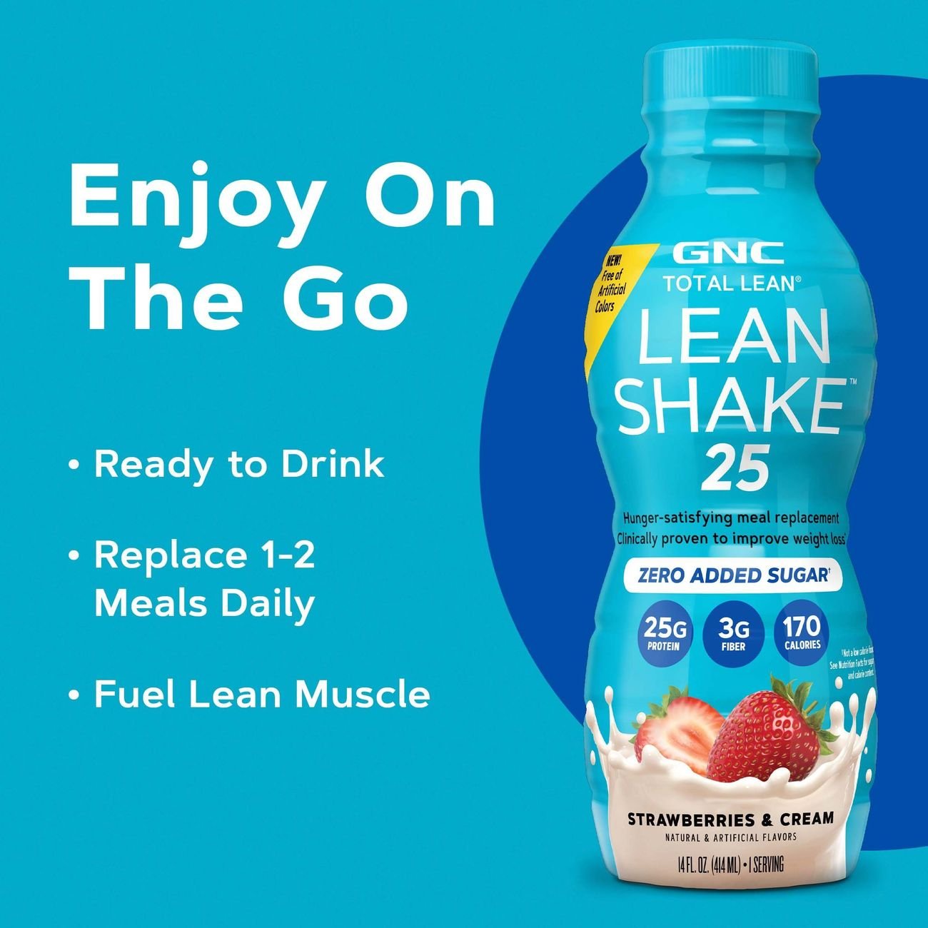 GNC Total Lean 25g Protein Low Carb Nutritional Shakes - Strawberries & Cream, 4 Pk