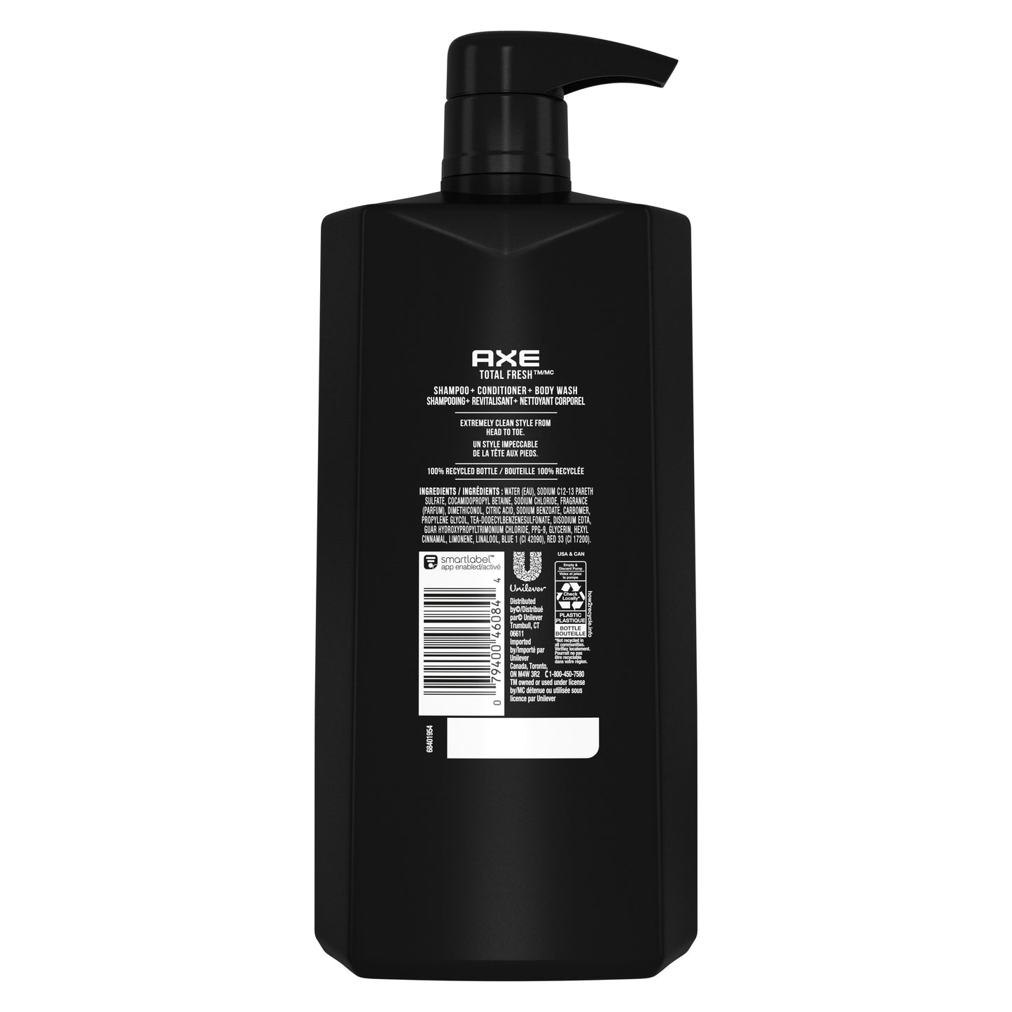 AXE Hair 3 in 1 Shampoo + Conditioner + Body Wash - Total Fresh