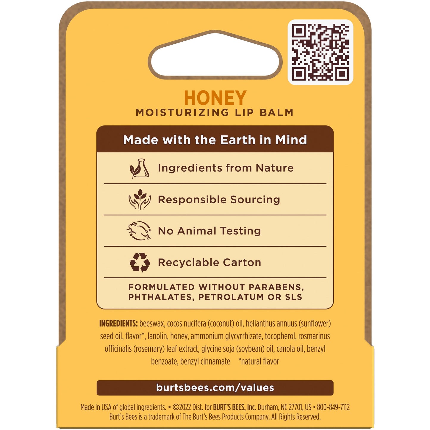 Burt's Bees 100% Natural Moisturizing Lip Balm - Honey