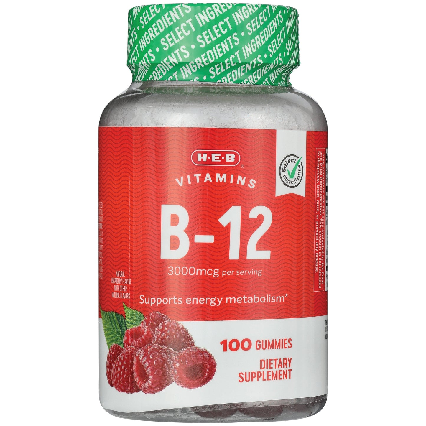 H-E-B Vitamin B12 3,000 mcg Gummies - Raspberry