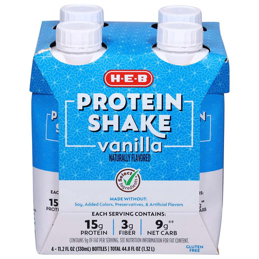 H-E-B 15g Protein Shakes 4 pk Bottles - Vanilla