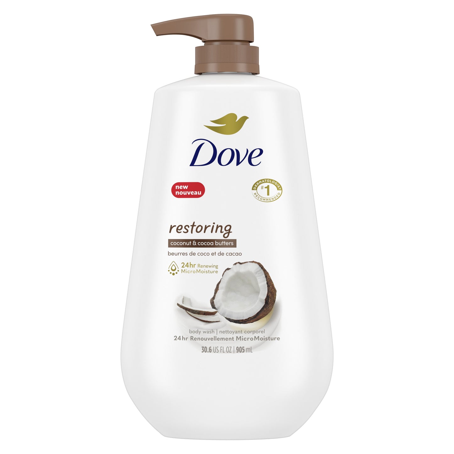 Dove Restoring Body Wash with Pump - Coconut & Cocoa Butters