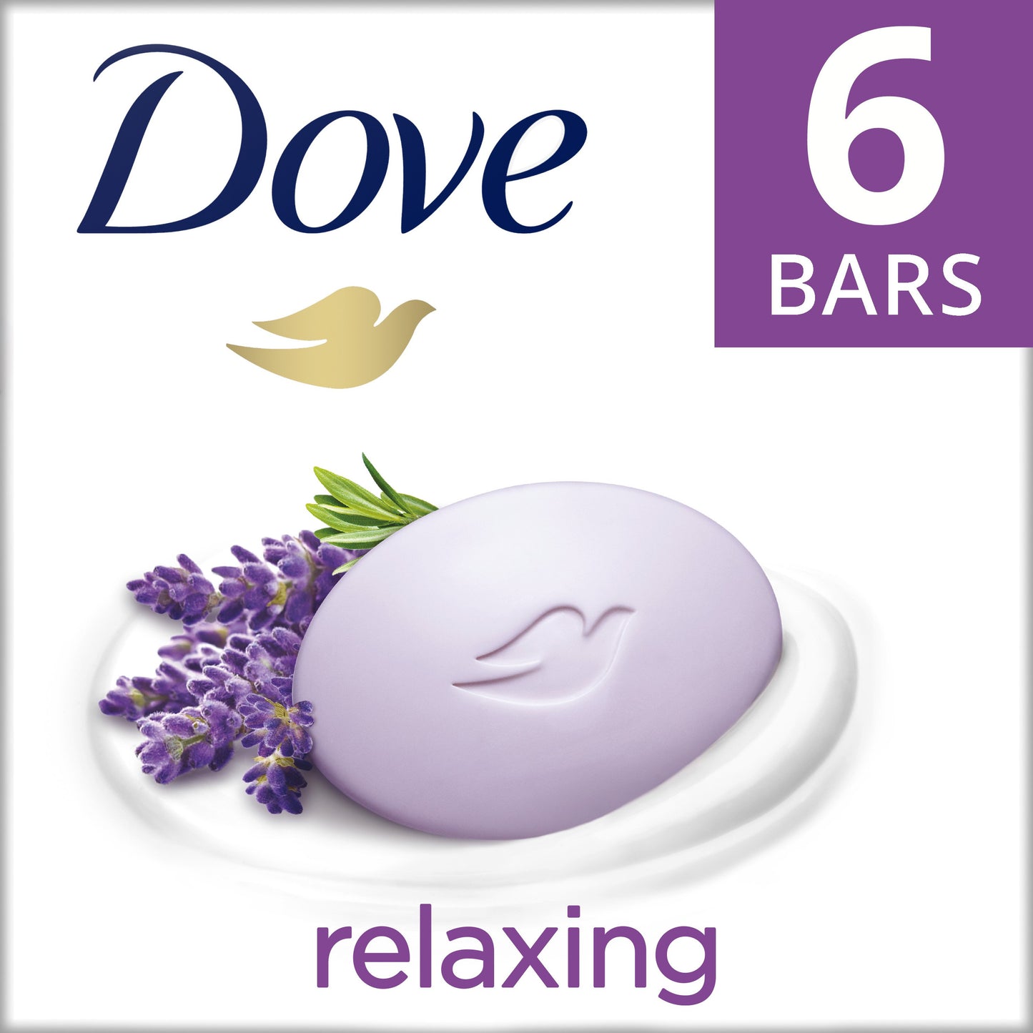 Dove Beauty Bar Gentle Skin Cleanser Relaxing Lavender 6 Bars