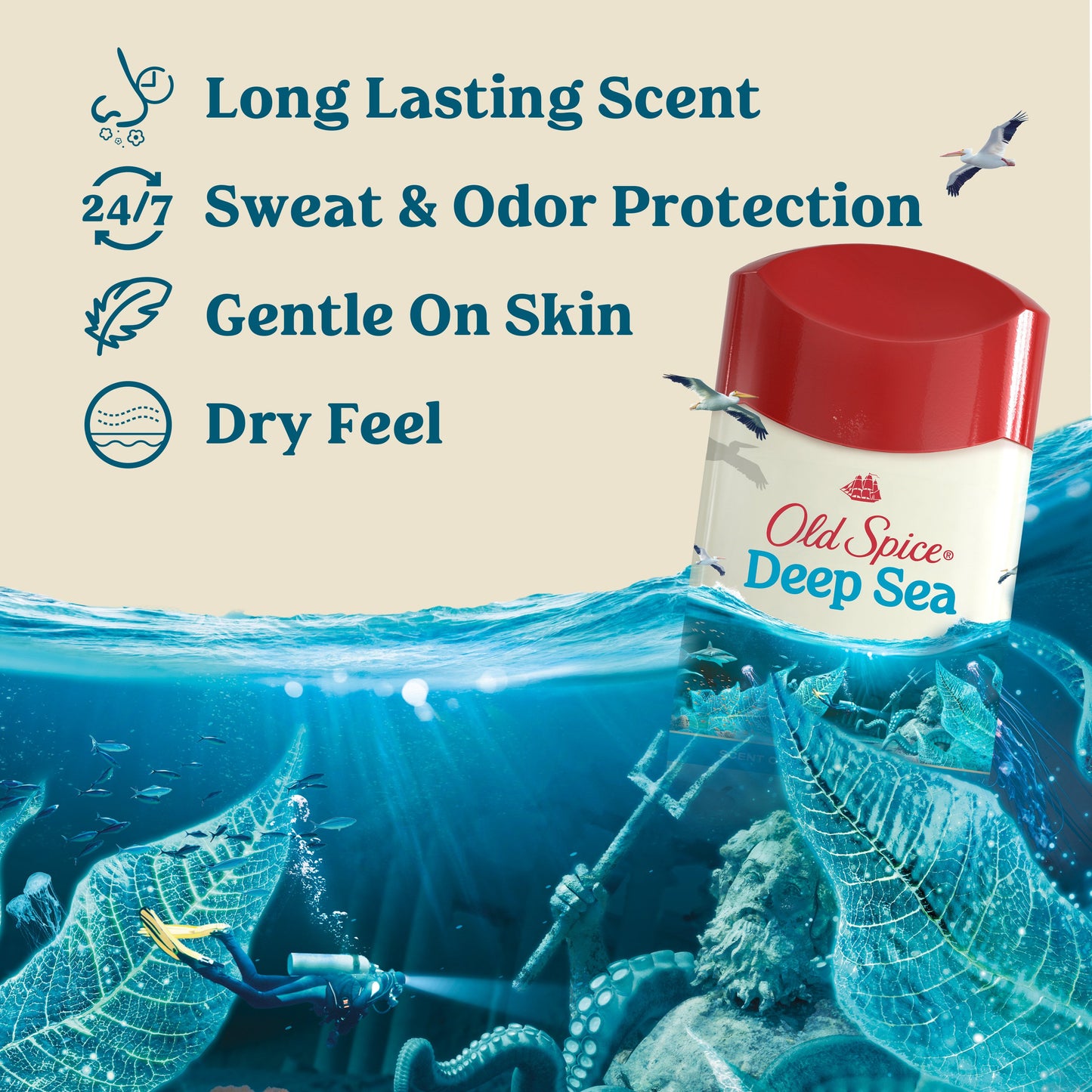 Old Spice Aluminum-Free Deodorant - Deep Sea