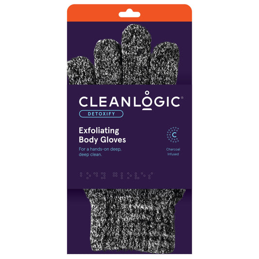 Cleanlogic Charcoal Infused Exfoliating Body Gloves