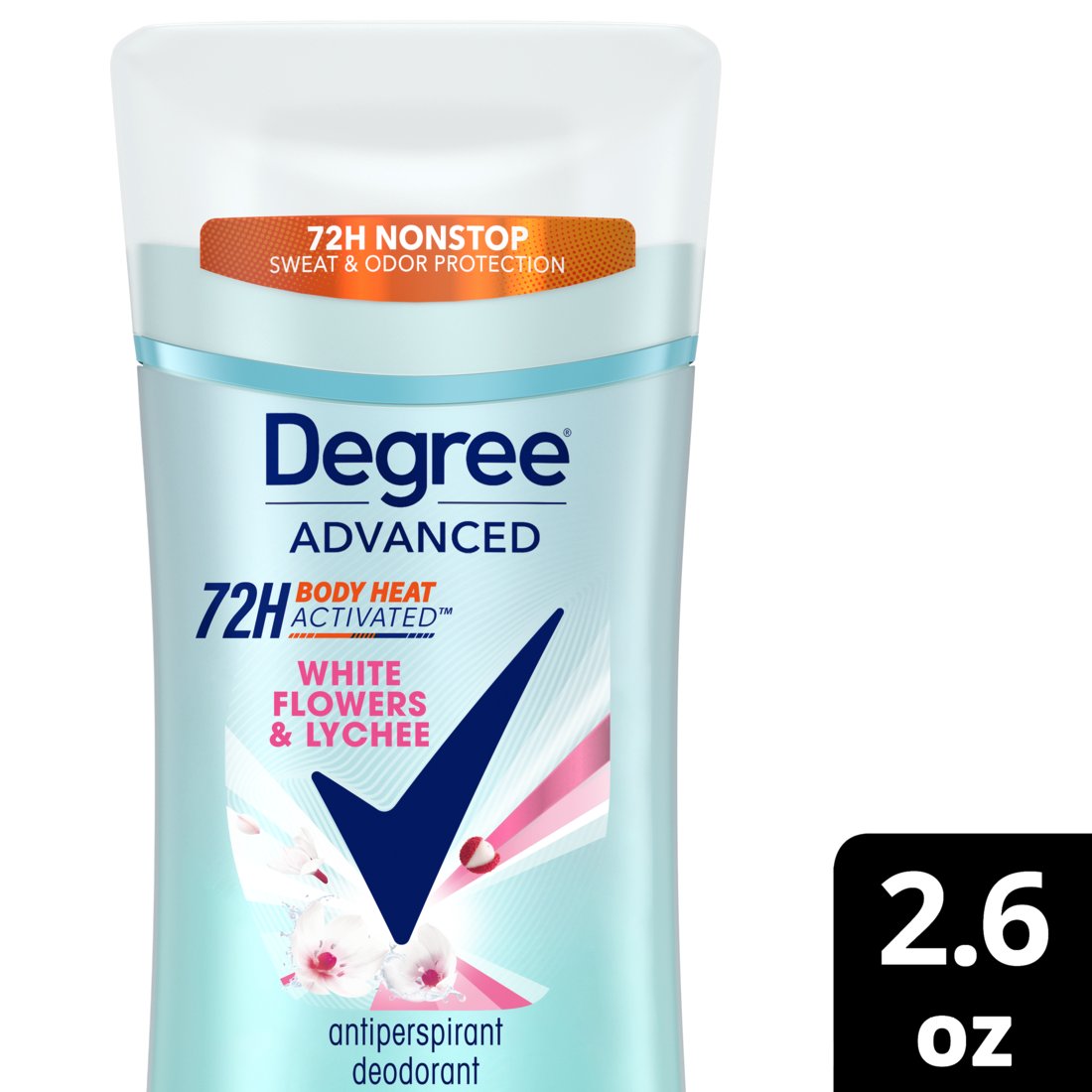 Degree 72 Hr Advanced Antiperspirant Deodorant - White Flowers & Lychee