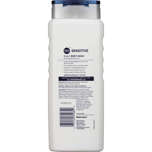 NIVEA Men Sensitive Body Wash with Bamboo Extract