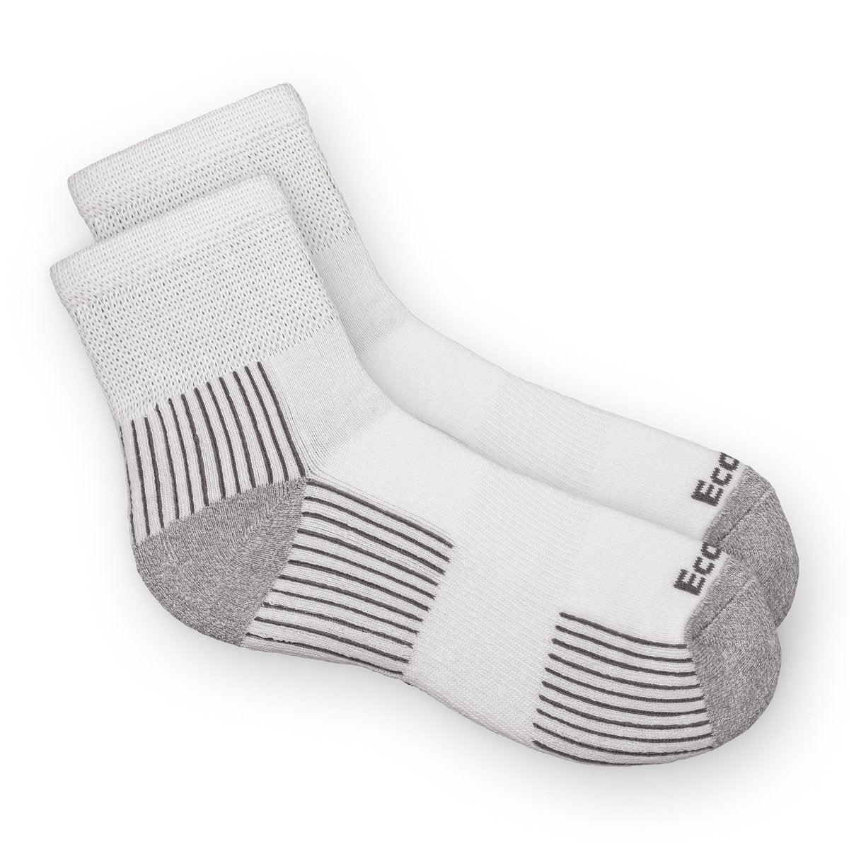 EcoSox Medium White/Grey Diabetic Quarter