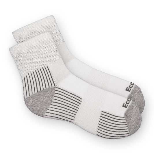 EcoSox Medium White/Grey Diabetic Quarter