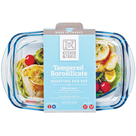 Kitchen & Table by H-E-B Tempered Borosilicate Roasting Pan Set