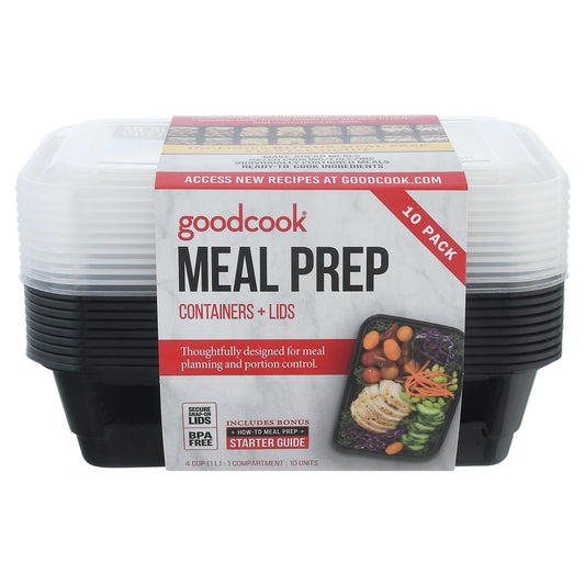 GoodCook Meal Prep Containers & Lids, 10 Pk