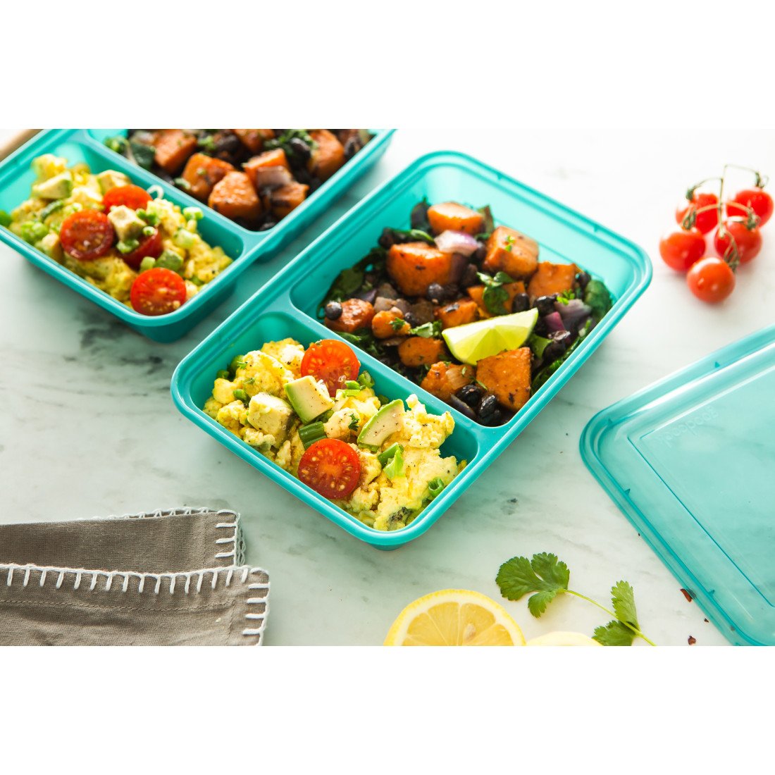 GoodCook 2 Compartment Rectangle Meal Prep Containers