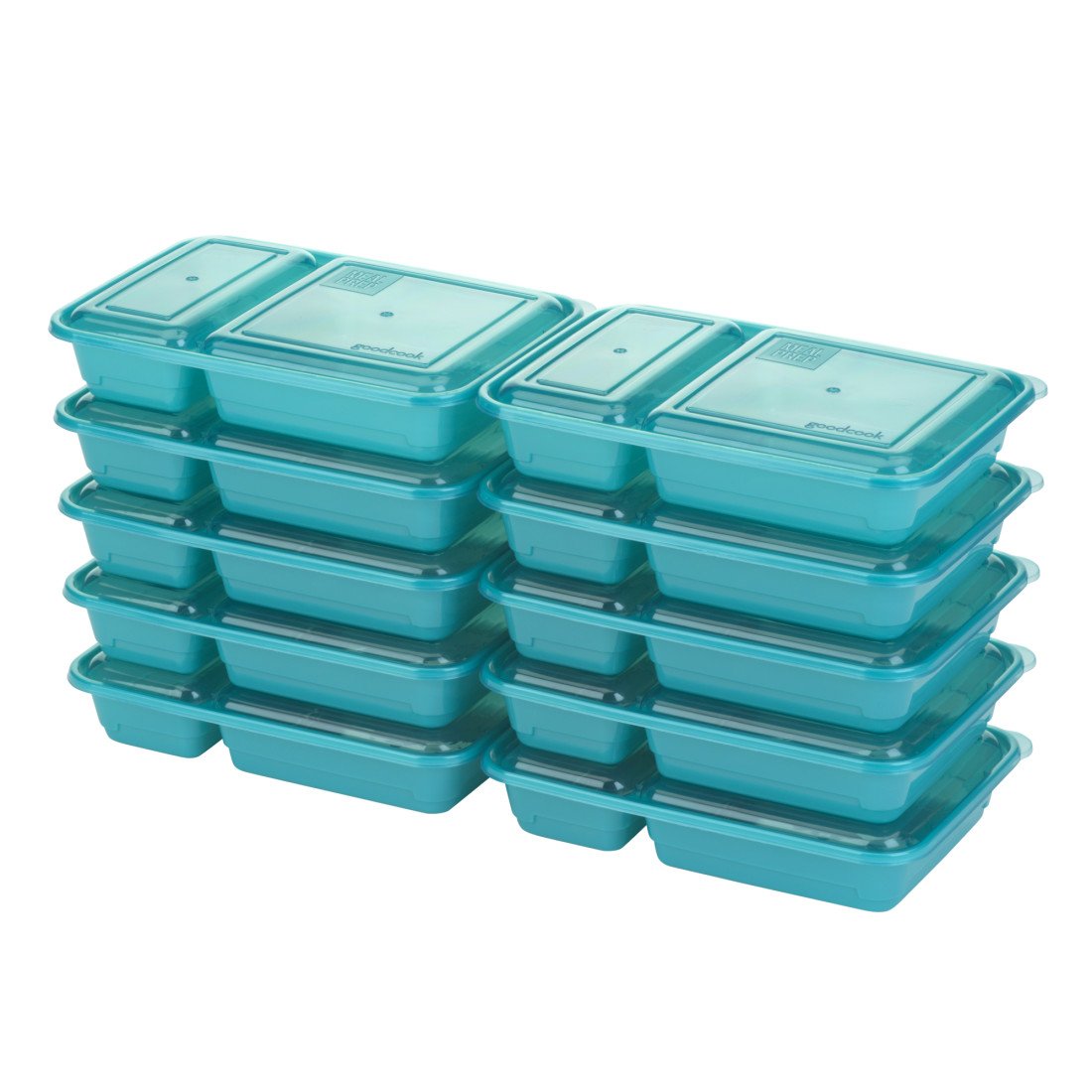 GoodCook 2 Compartment Rectangle Meal Prep Containers