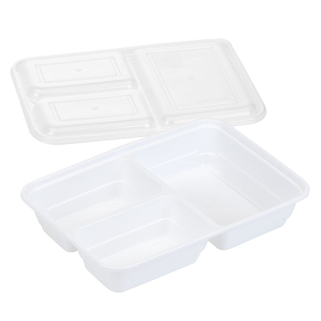 GoodCook 3 Compartment Rectangle Meal Prep Containers
