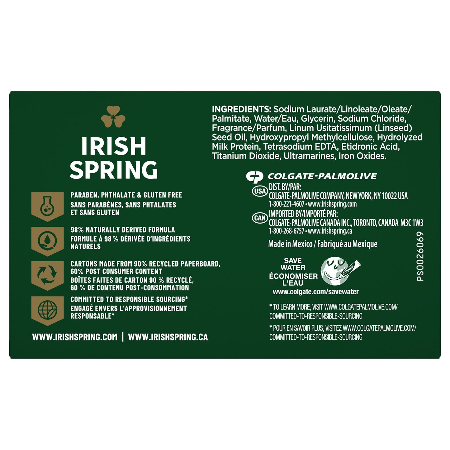 Irish Spring Moisture Blast Deodorant Bar Soap for Men