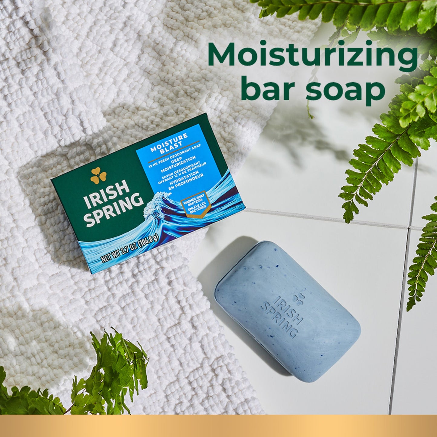 Irish Spring Moisture Blast Deodorant Bar Soap for Men