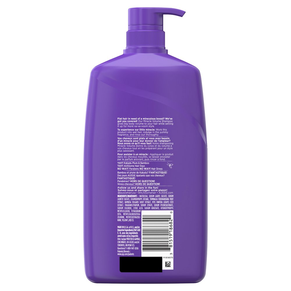 Aussie Miracle Volume Shampoo - Bamboo & Plum