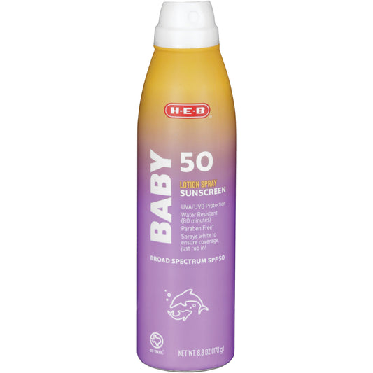 H-E-B Baby Broad Spectrum Sunscreen Spray – SPF 50