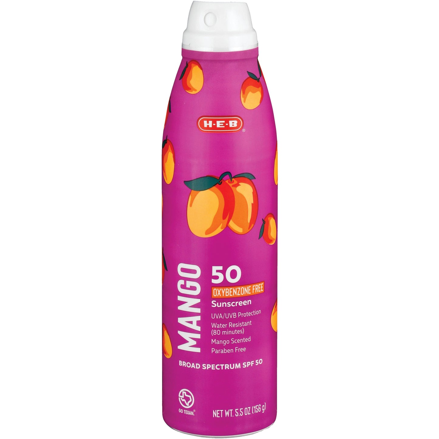 H-E-B Oxybenzone Free Mango Sunscreen Spray – SPF 50