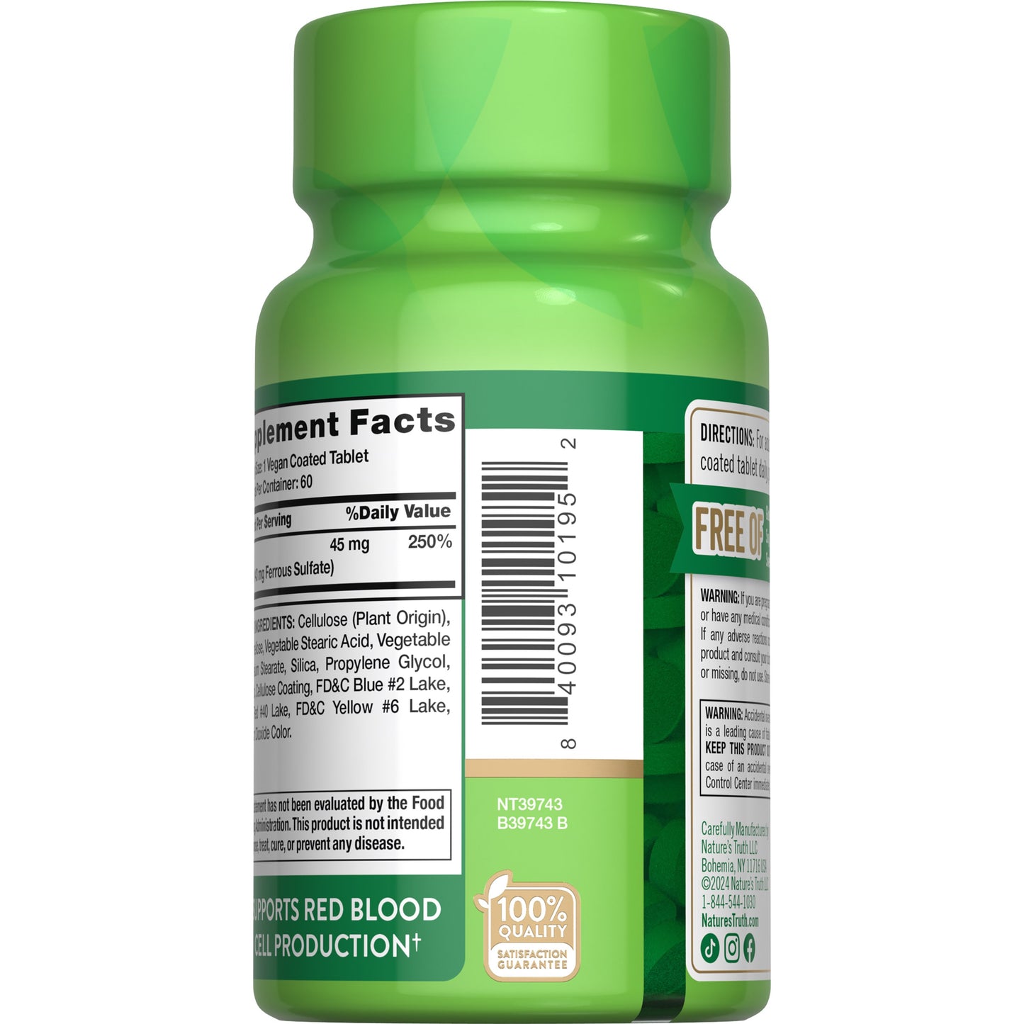 Nature's Truth Slow Release Iron 45 mg Coated Tablets