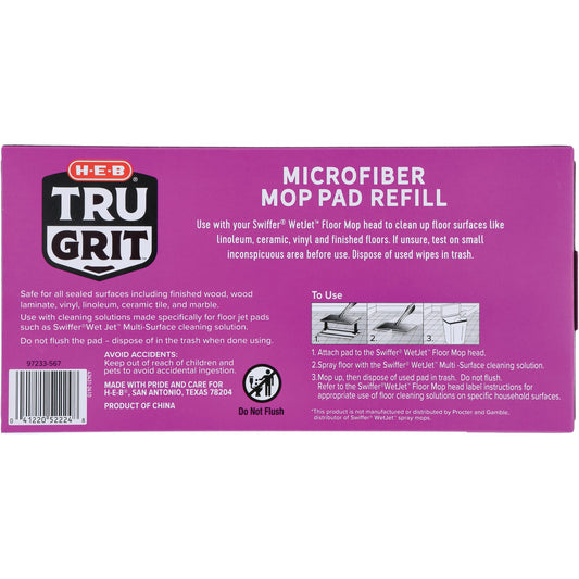 H-E-B Tru Grit Microfiber Mop Pad Refills