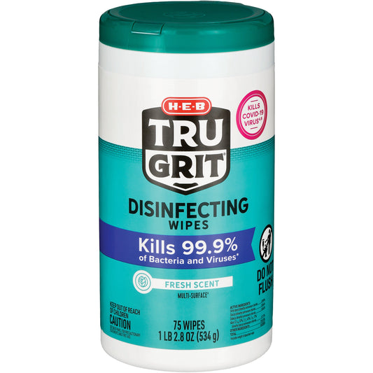 H-E-B Tru Grit Disinfecting Wipes - Fresh Scent