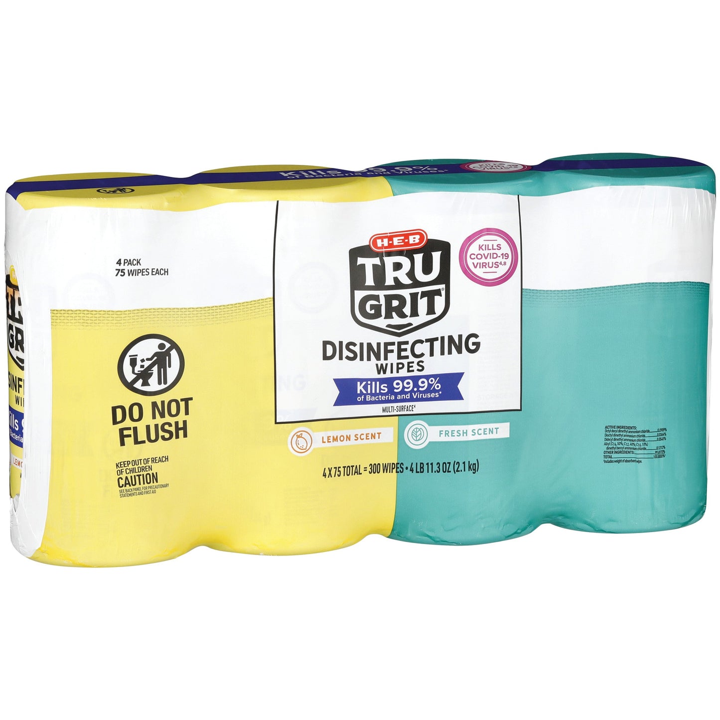 H-E-B Tru Grit Disinfecting Wipes, Large Combo Pack