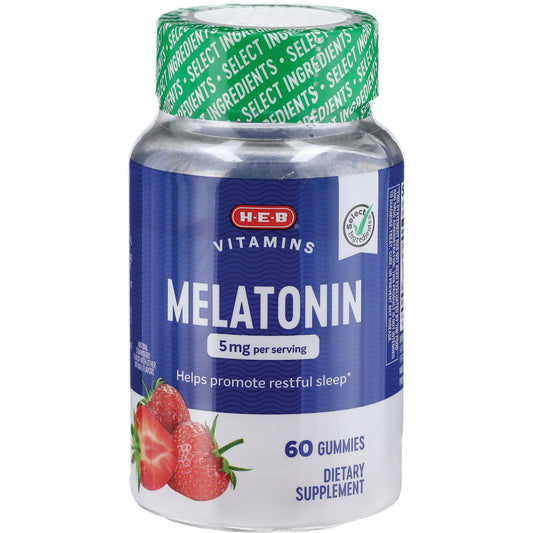 H-E-B Vitamins Melatonin 5 mg Gummies - Strawberry