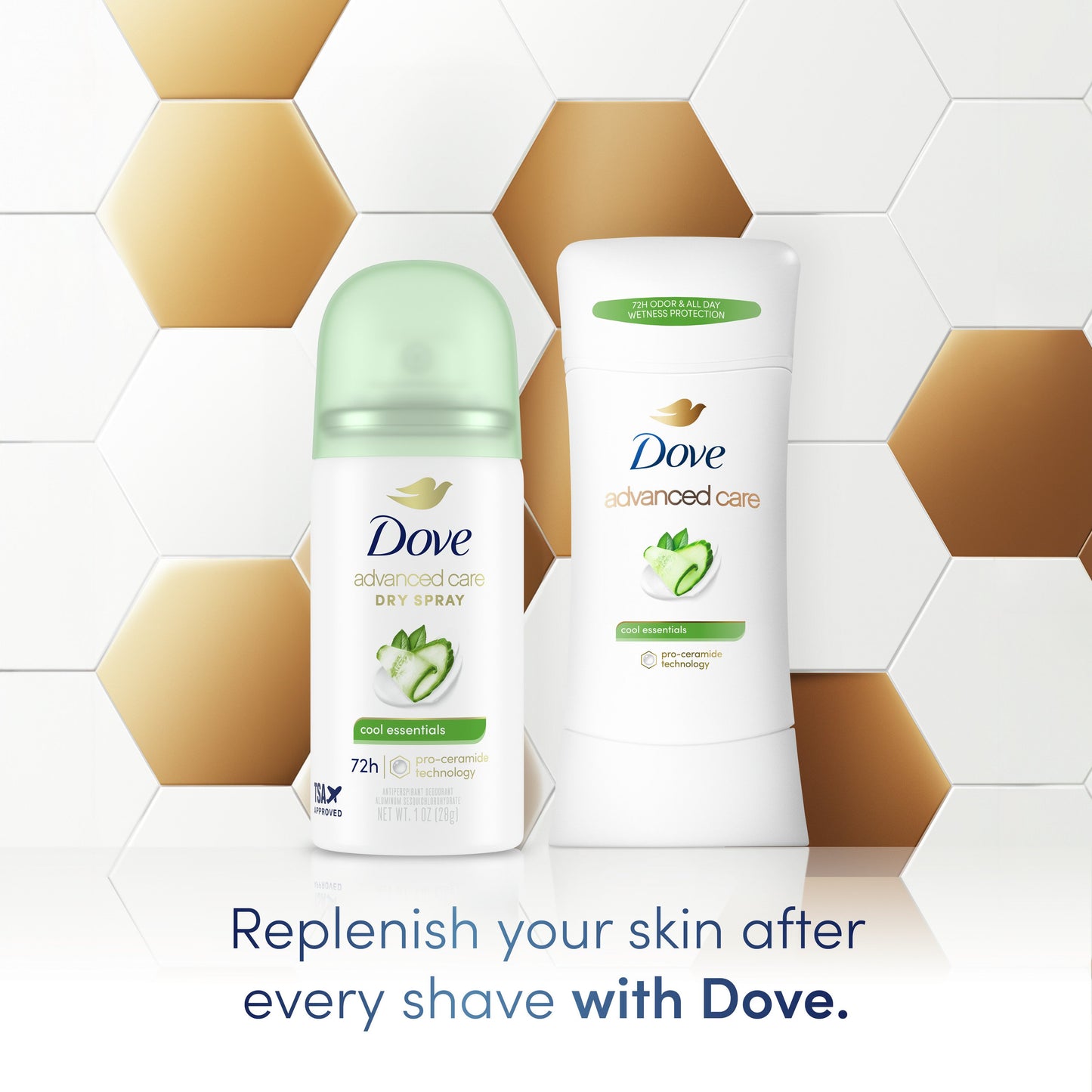 Dove Travel Size Advanced Care Deodorant Spry - Cool Essentials