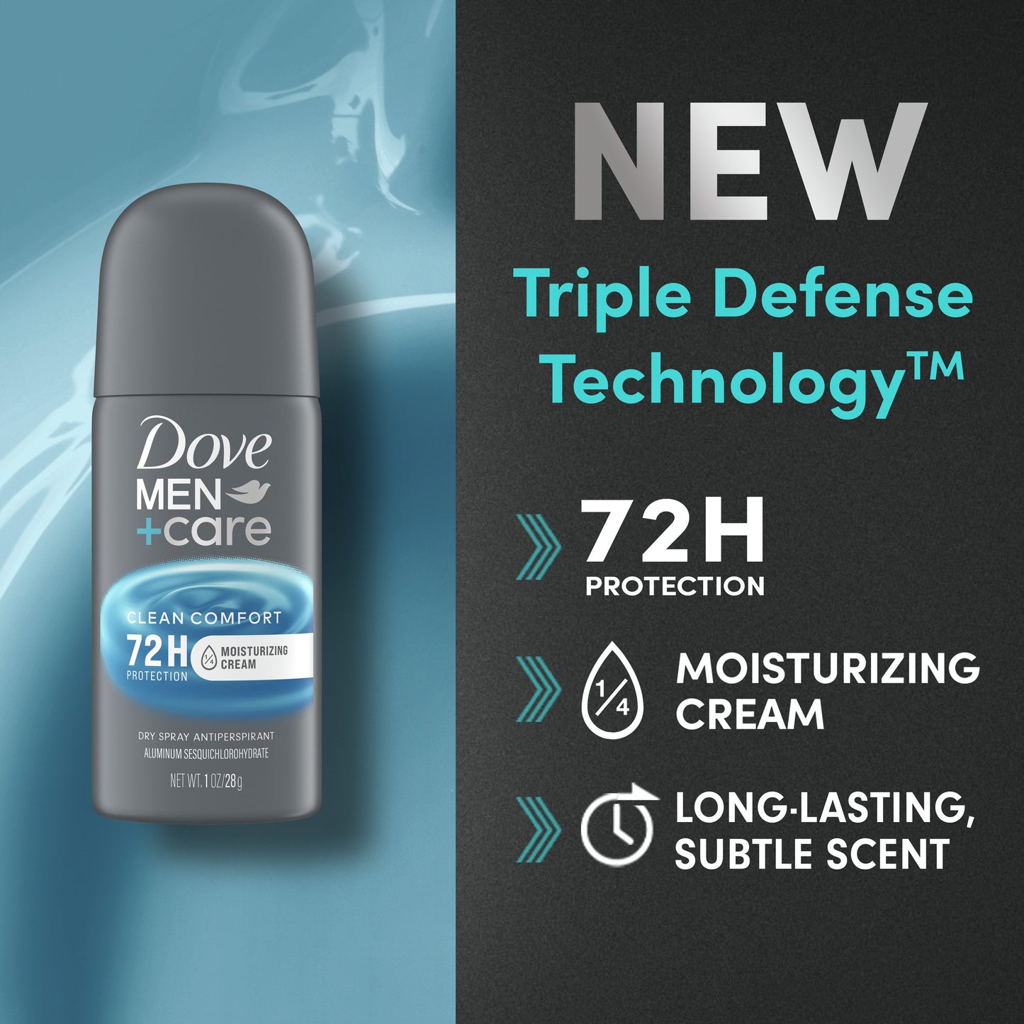 Dove Men+Care Travel Size Antiperspirant Deodorant Dry Spray - Clean Comfort