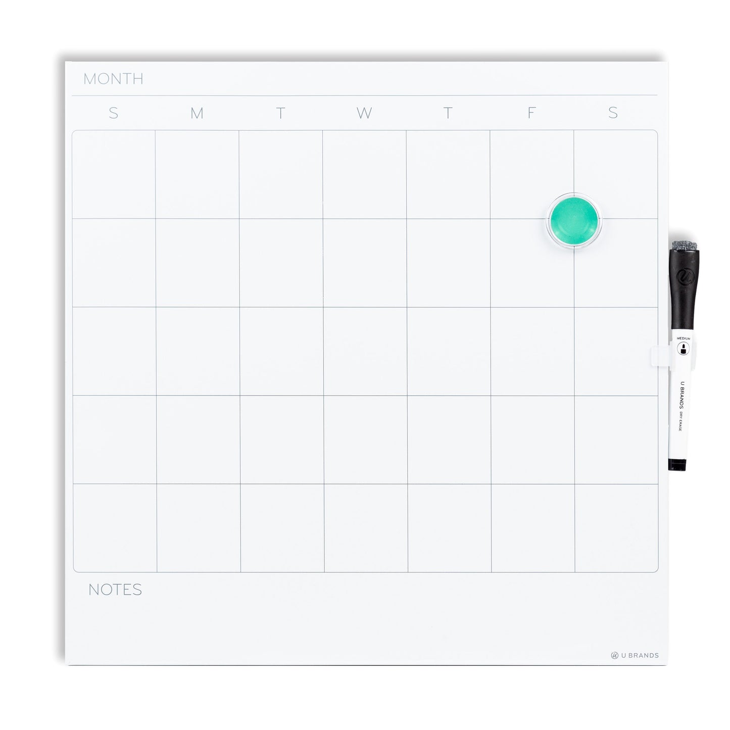 U Brands Square Calendar Dry Erase Board