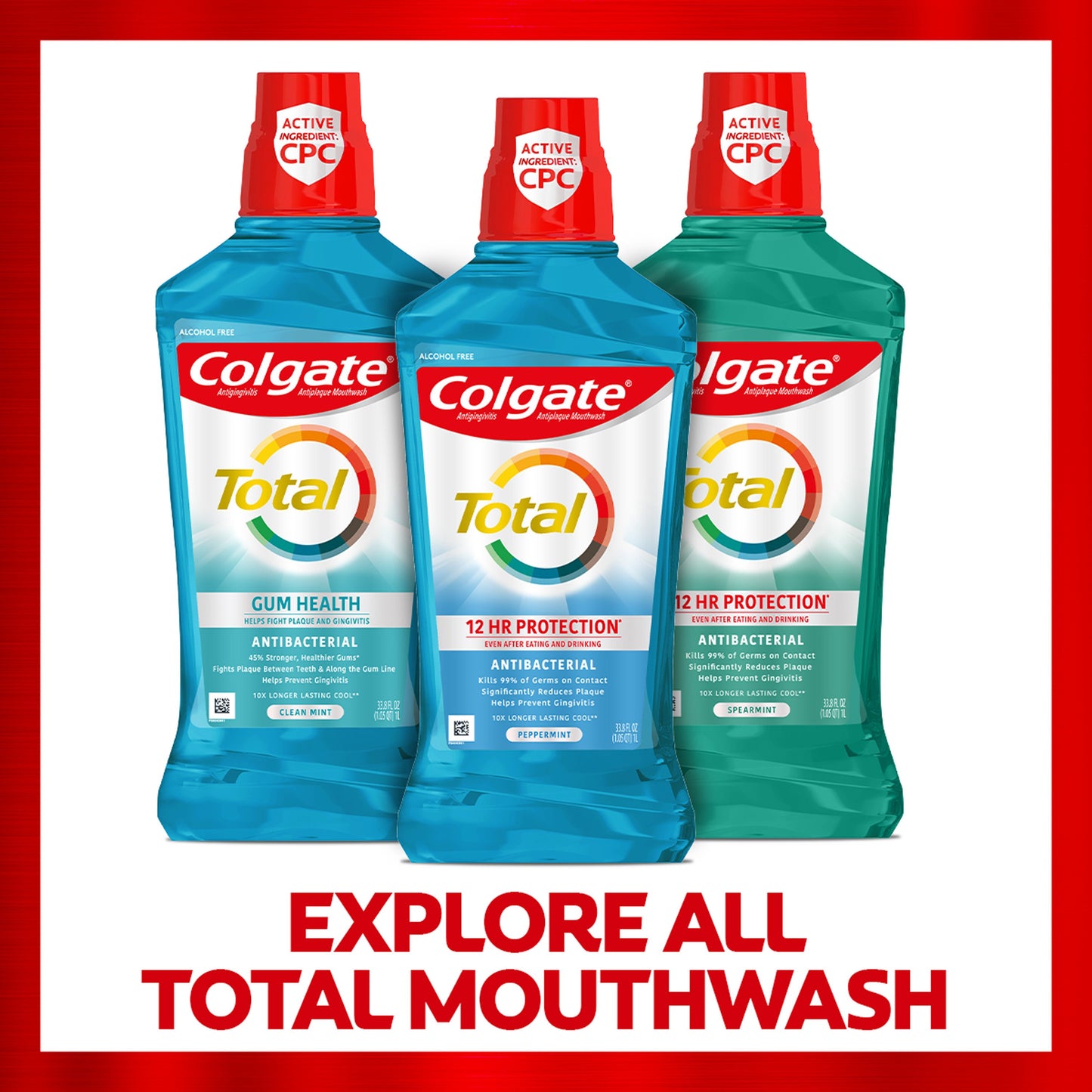 Colgate Total Gum Health Antibacterial Mouthwash - Clean Mint