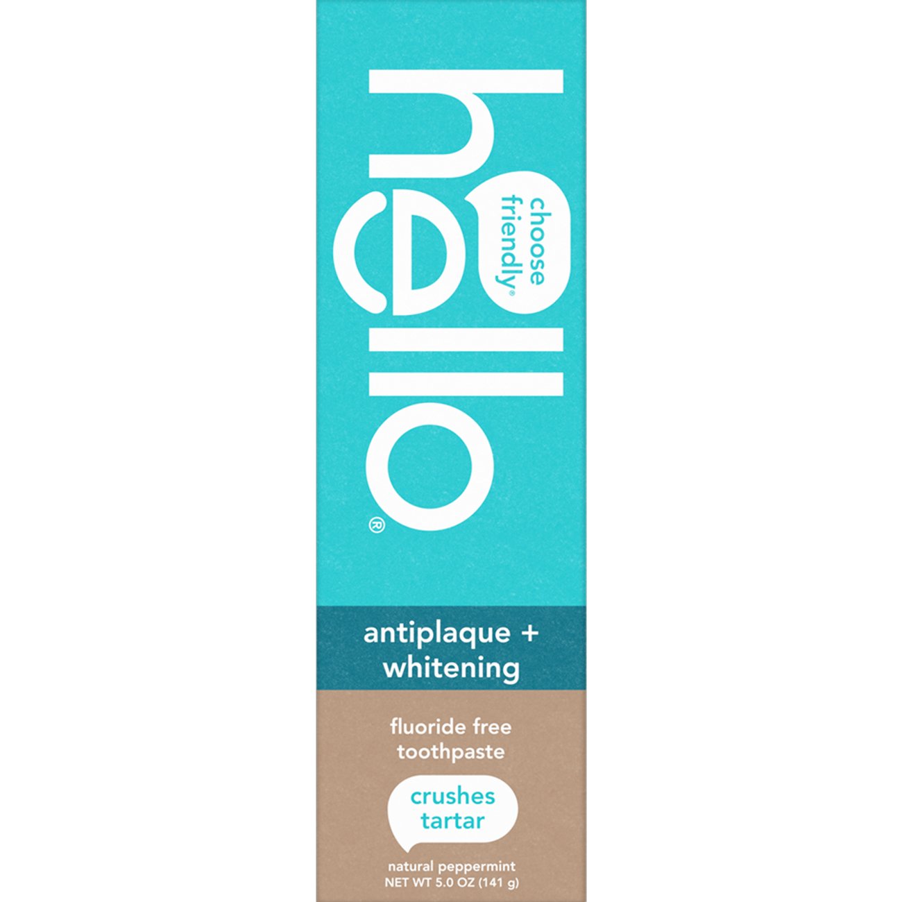 hello Antiplaque + Whitening Fluoride Free Toothpaste - Natural Peppermint