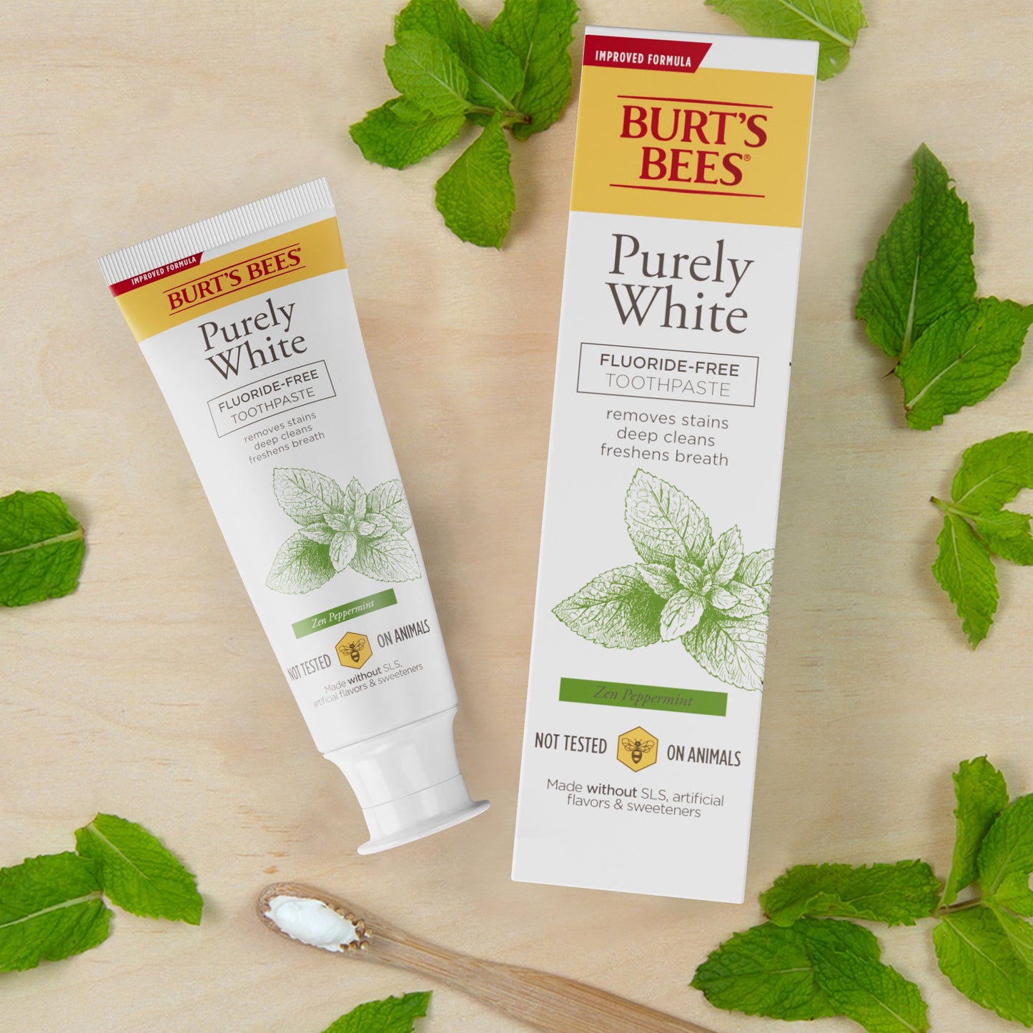 Burt's Bees Purely White Fluoride-Free Toothpaste - Zen Peppermint