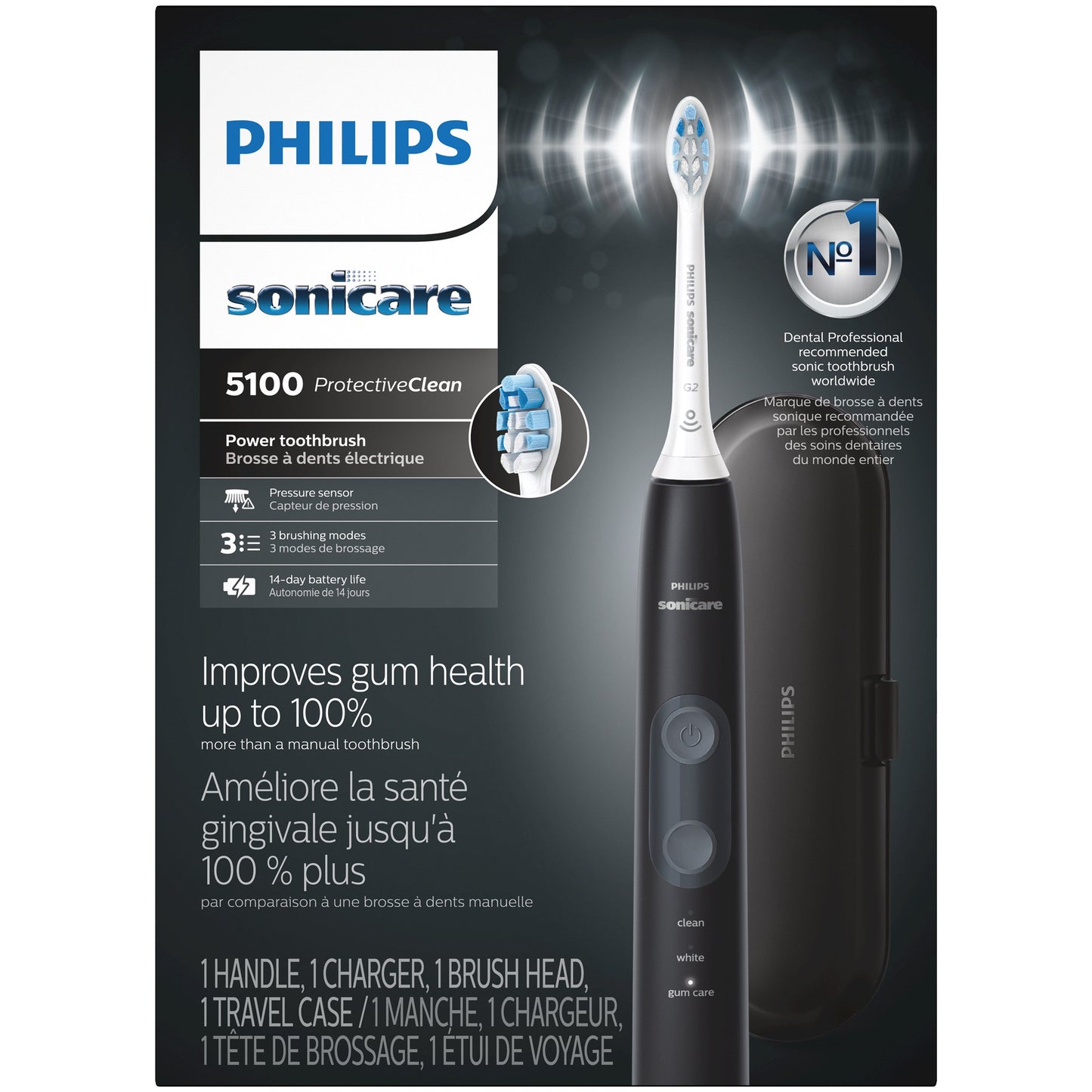 Philips Sonicare 5100 ProtectiveClean Powered Toothbrush - Black