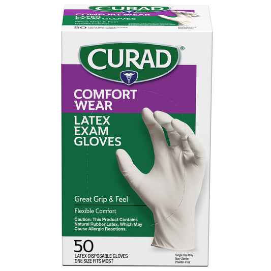 Curad Comfort Wear Latex Exam Gloves